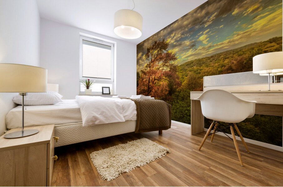 Appalachian Red Tree in Autumn Mural print