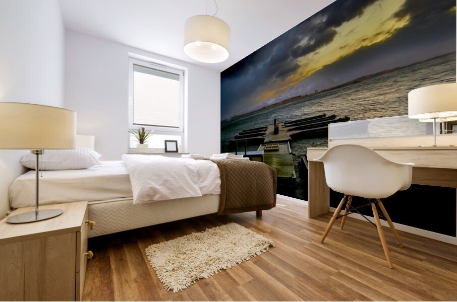 The Ultimate Lofoten Dock Sunset Mural print