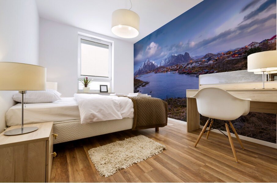 Lofoten Reine Water Mountain Landscape Mural print