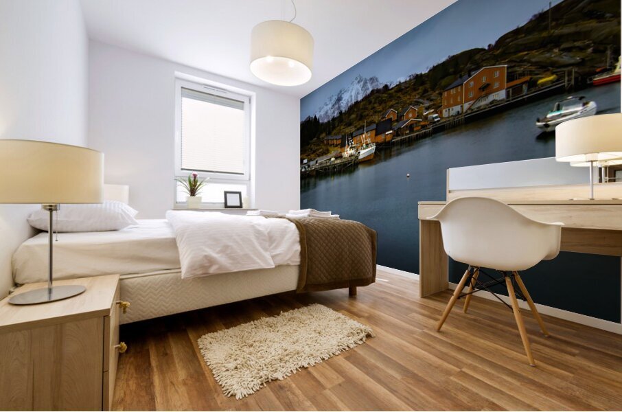 Lofoten Harbor Winter Rest Mural print