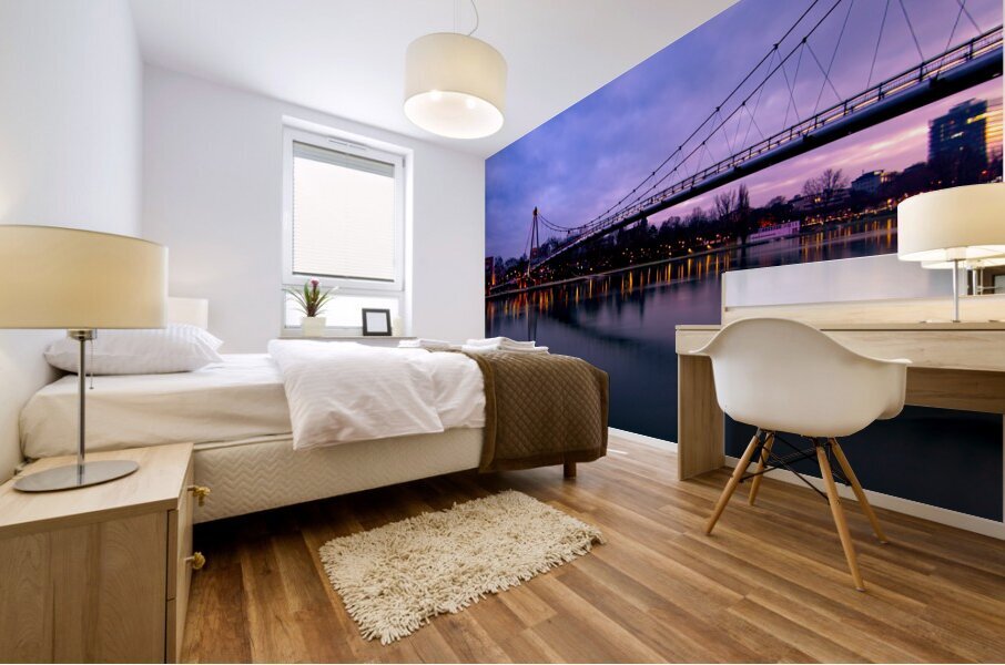 Sachsenhausen Bridge  Sunset Mural print