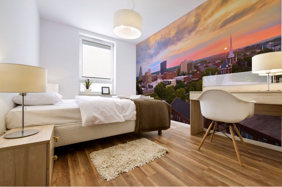 Downtown Augusta GA Sunrise Aerial View DJI 0896. Mural print