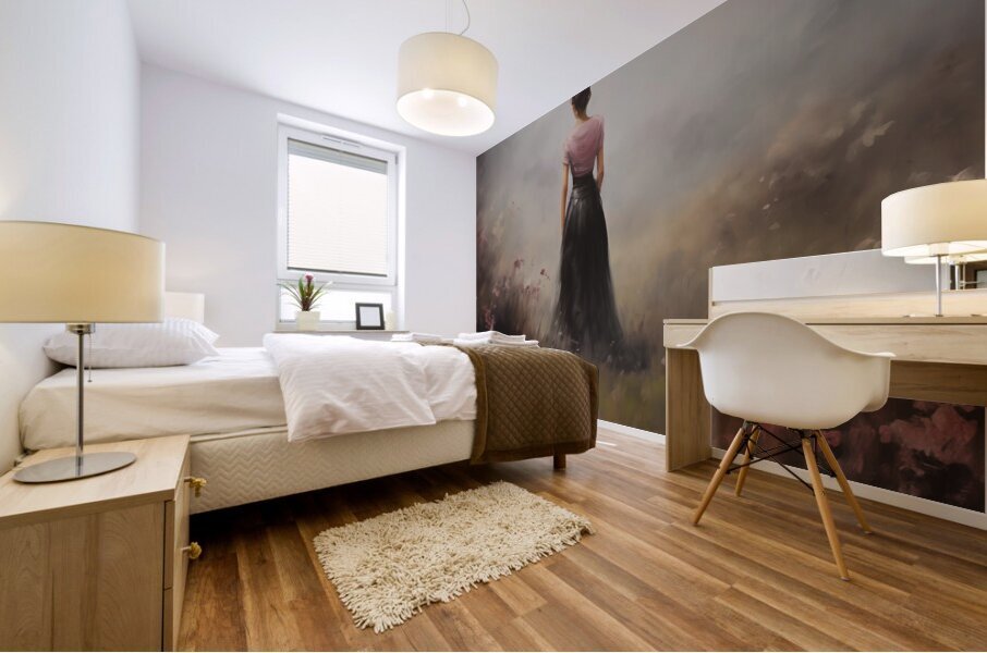 Woman in the Enigmatic Fog Mural print