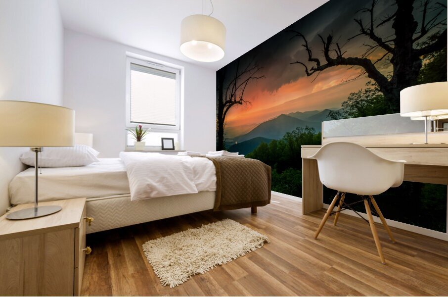 Blue Ridge Overlook at Sunset Mural print