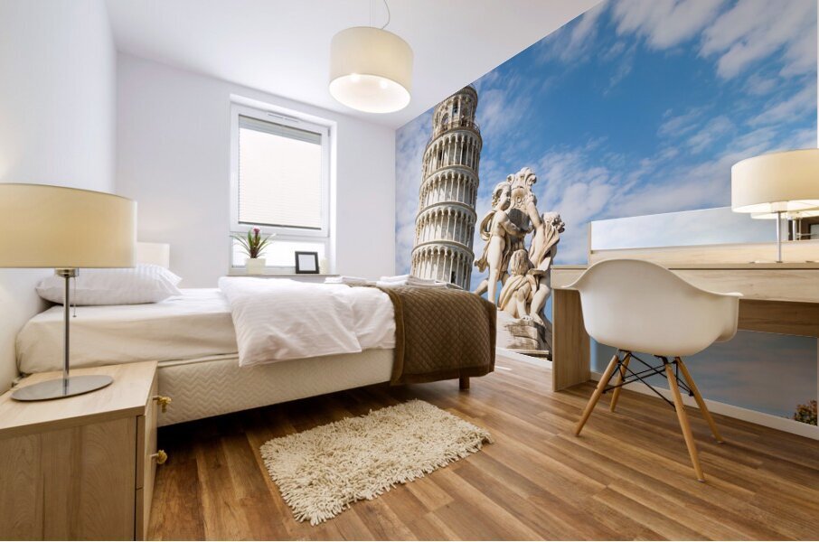 Pisa Italy - Famous Leaning Tower landmark with blue sky Renai Mural print