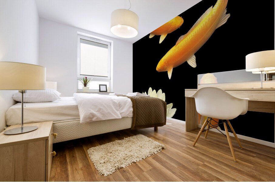 Golden Harmony Vertical Mural print