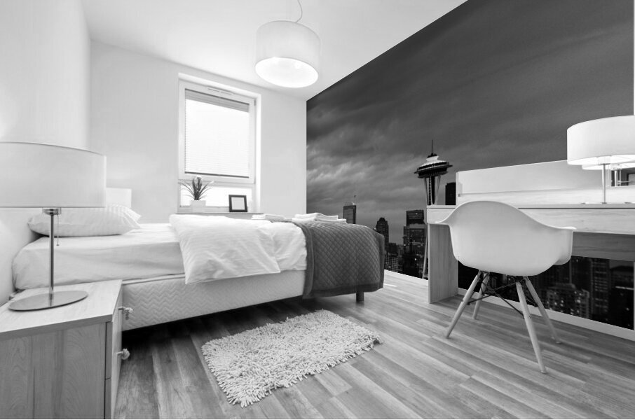 seattle skyline queen anne hill  vertical 295 Hig Mural print
