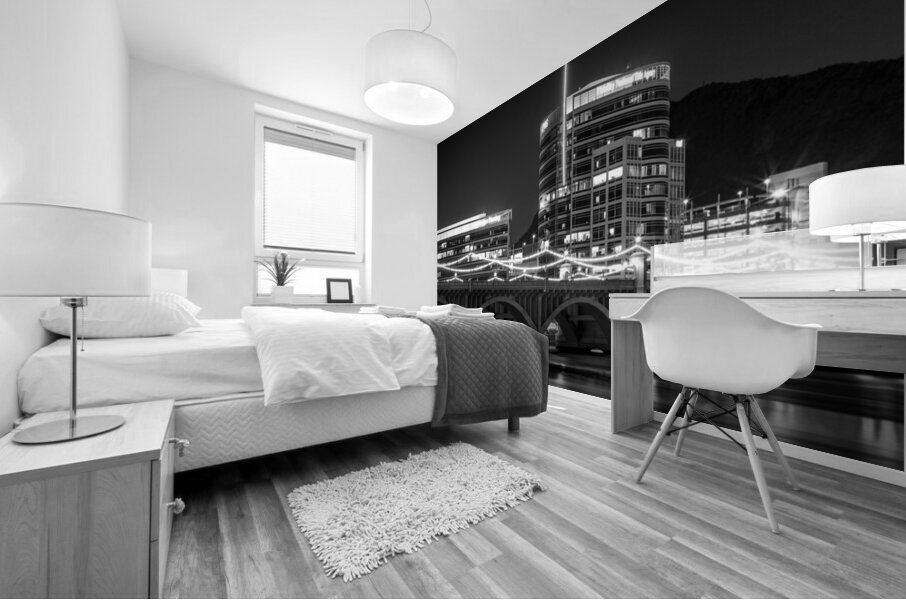 tempe arizona skyline at night  panoramic 2412 Te Mural print