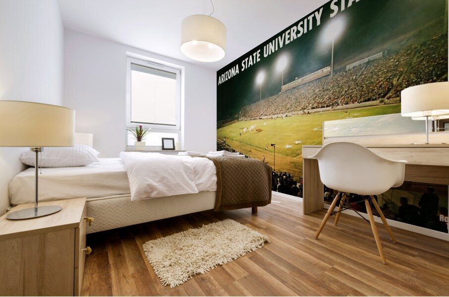 1960s arizona state university stadium Mural print