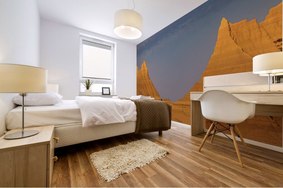 Badlands Moonset Mural print