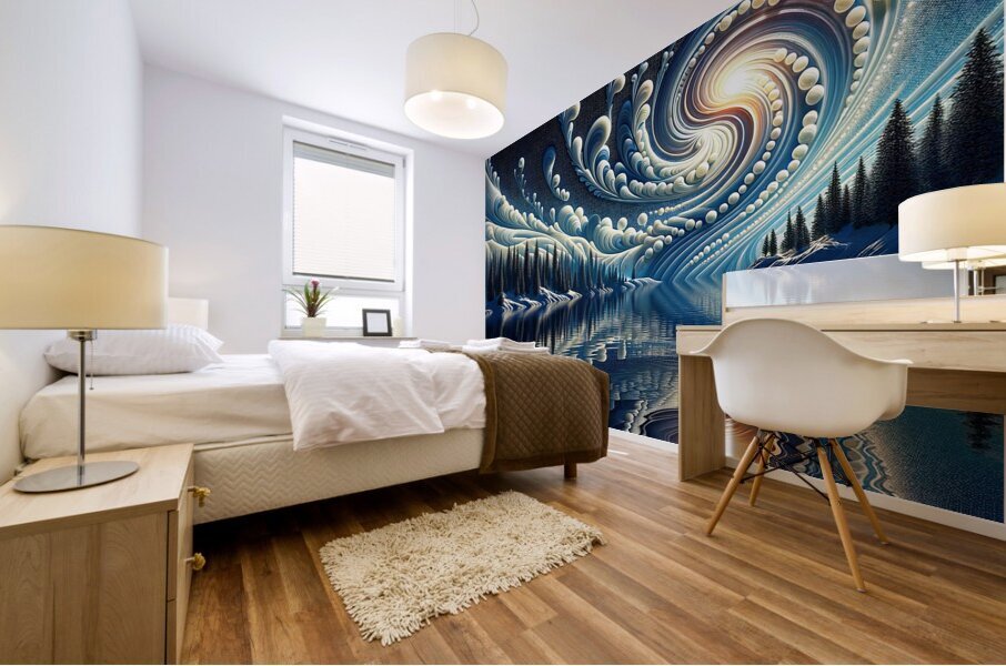 Snowy Slider Spheres Mural print