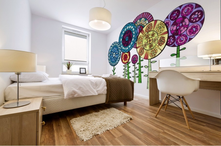 Multi Fleurs Mural print