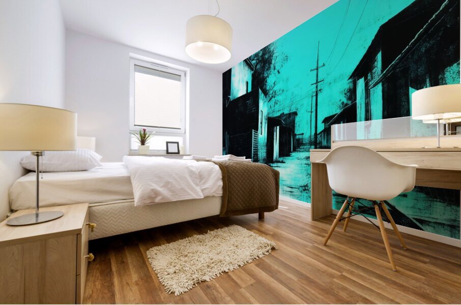 Lithography Cyan  Mural print