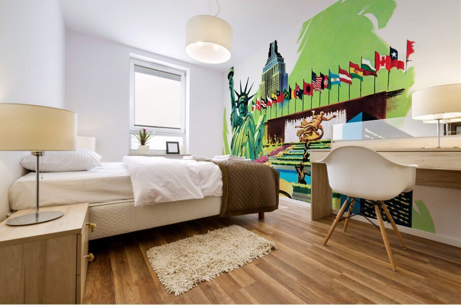 1973 delta air lines in new york ad Mural print