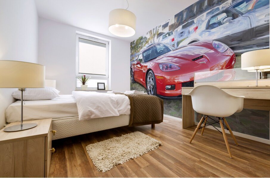 2010 Red C6 Corvette Grand Sport X 6 Mural print
