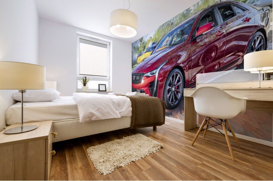 2022 Red Cadillac CT4-V Blackwing X 2 Mural print