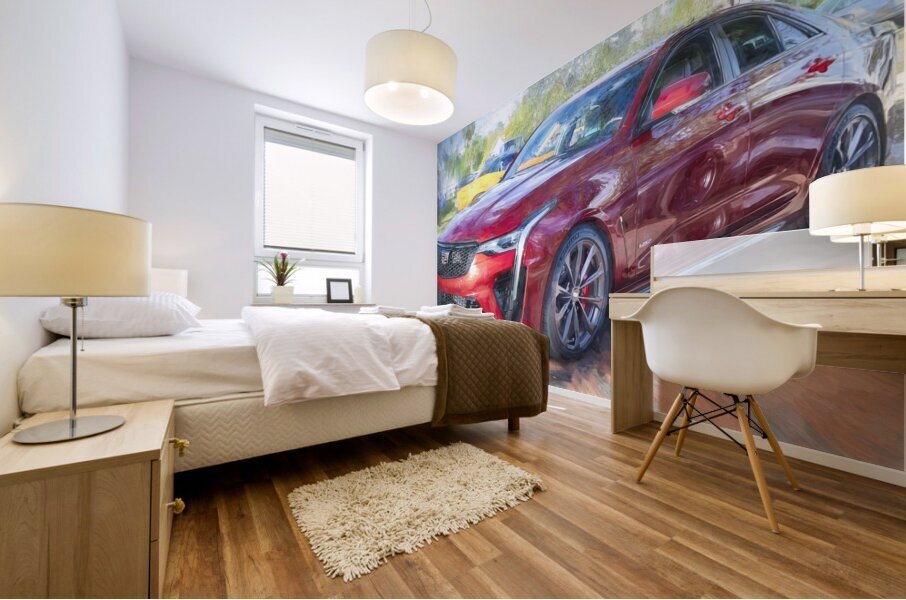 2022 Red Cadillac CT4-V Blackwing X 3 Mural print