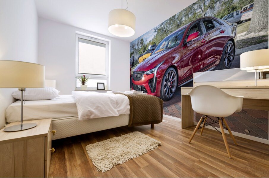2022 Red Cadillac CT4-V Blackwing X 6 Mural print