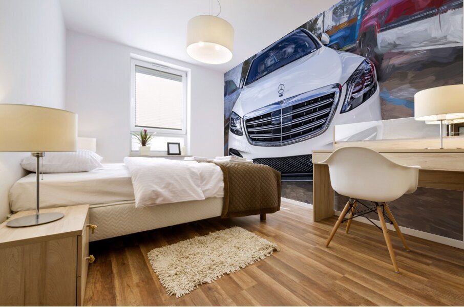 2019 White Mercedes Benz S-Class 450 Sedan X 1 Mural print