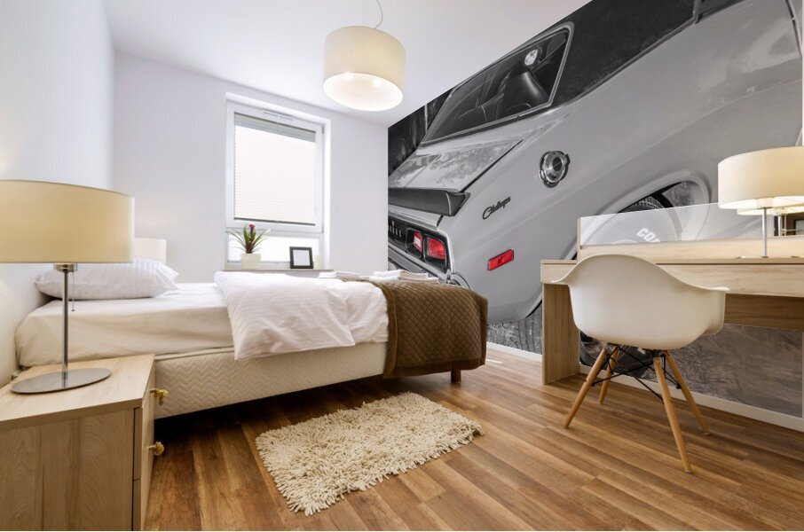 1973 Hemi Orange Dodge Challenger 340 X 6 Mural print