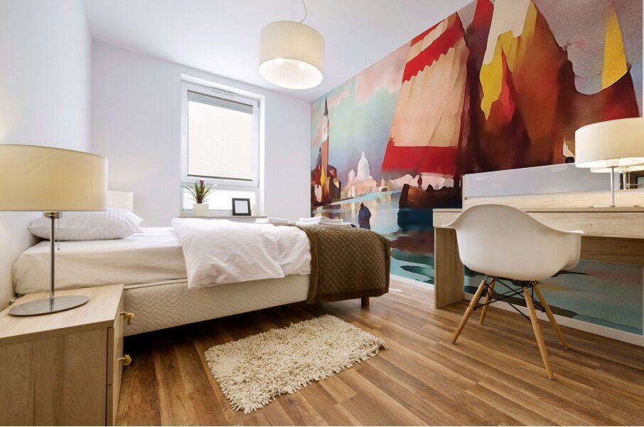 venice watercolor art remix Mural print