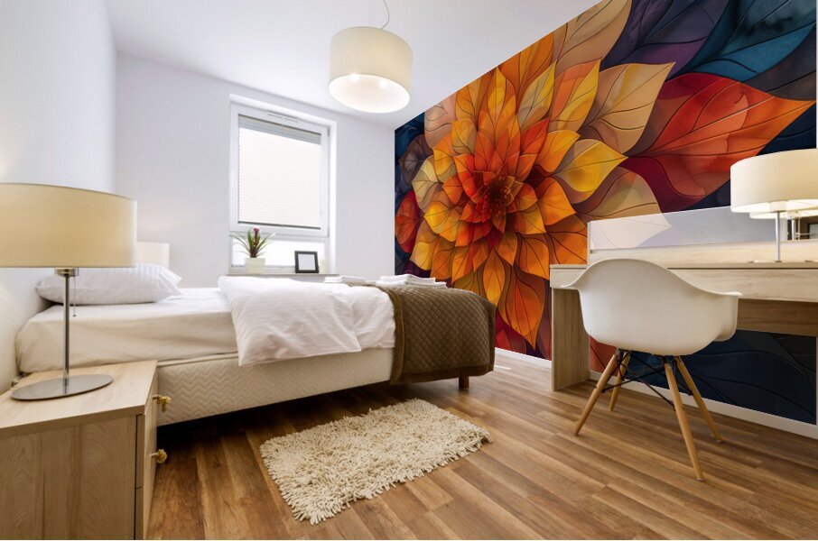 Colorful Floral Mandala Mural print