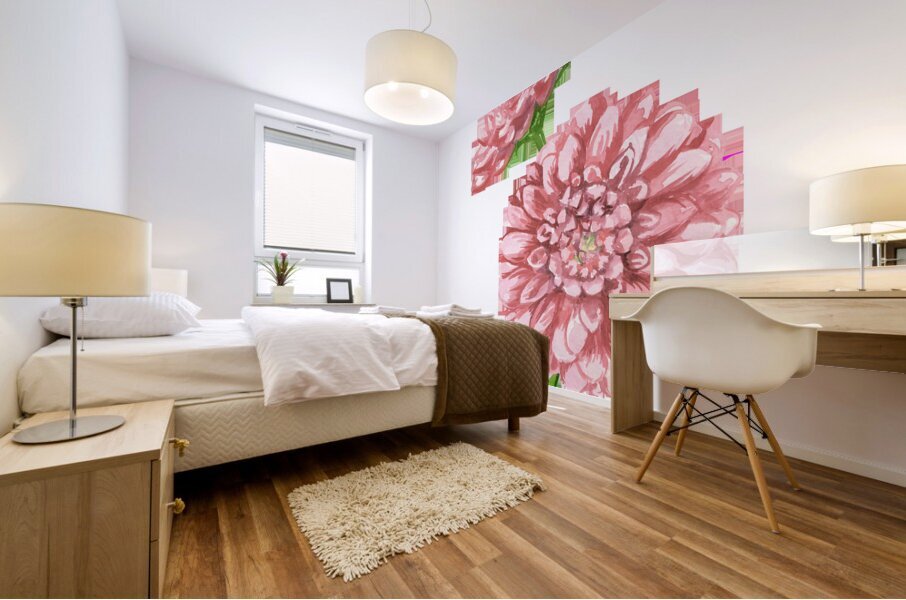 Watercolor Flower Minimalism PNG 20 Mural print