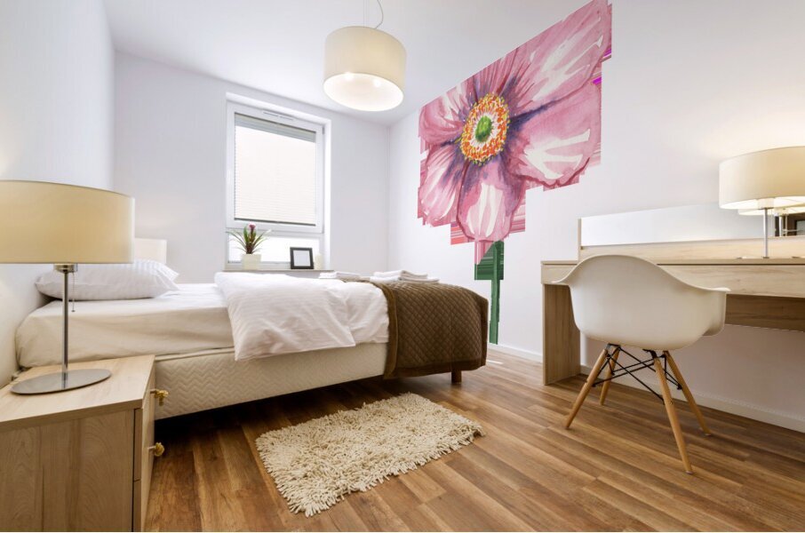 Watercolor Flower Minimalism PNG 28 Mural print