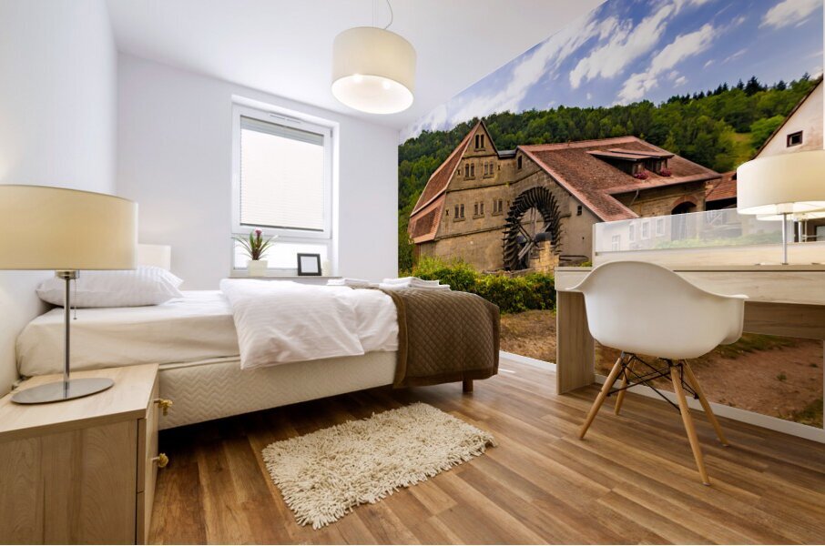 Rothenburg ob der Tauber Water Wheel Mural print