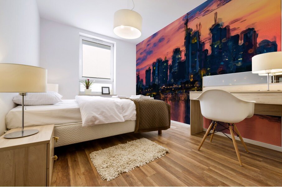 Frankfurt Germany Skyline Abstract Mural print