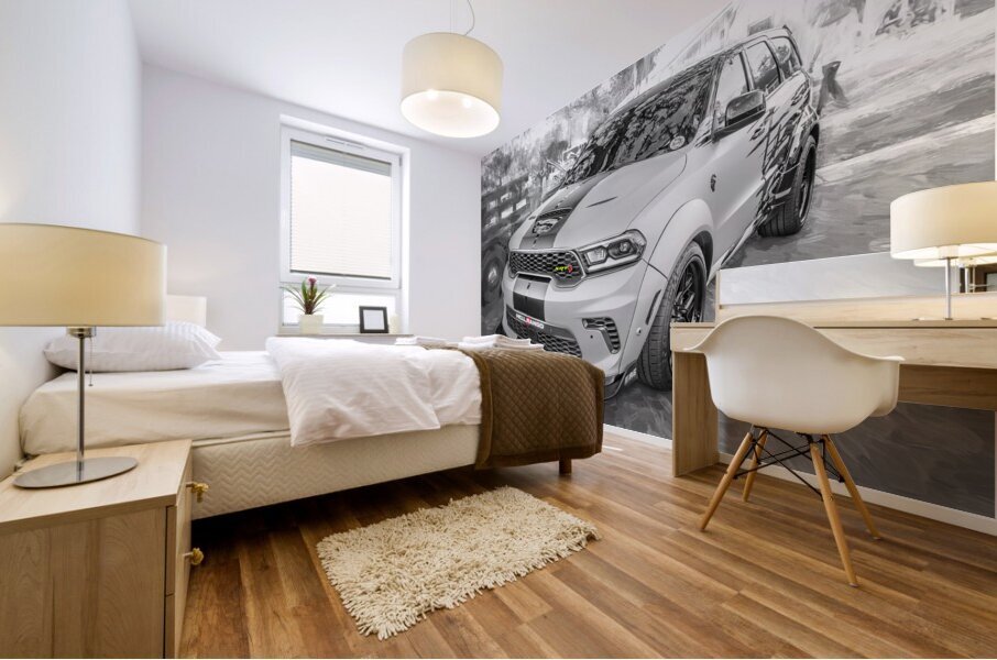 2021 Green Dodge Durango Hellcat SRT X 2 Mural print
