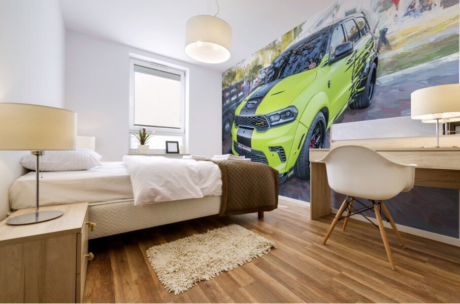 2021 Green Dodge Durango Hellcat SRT X 4 Mural print
