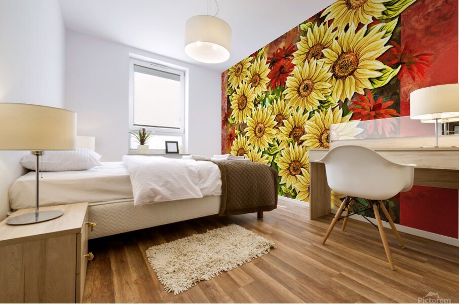 Arte 078 sunflowers Mural print