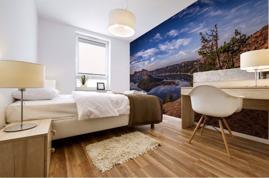 First Light on Wizzard Island Mural print
