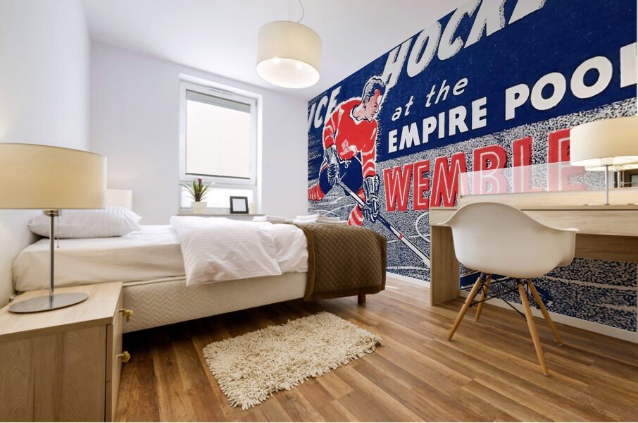 1950s ice hockey at empire pool wembley Mural print