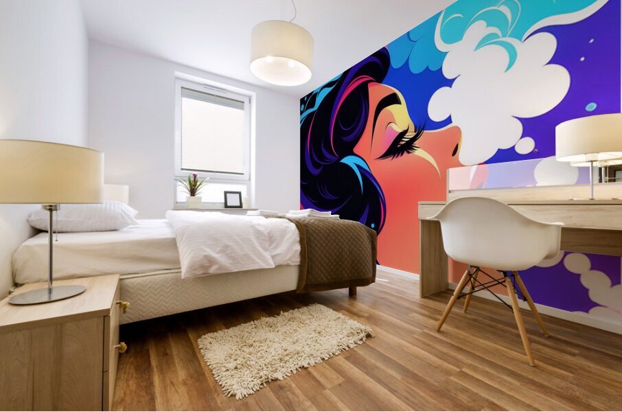 Smokey Girl Pop Art   Mural print