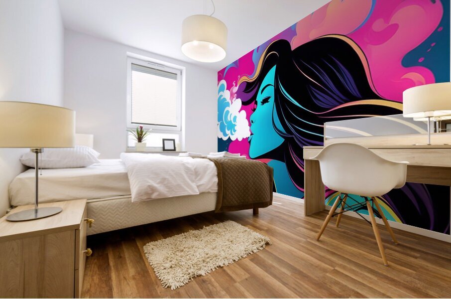 Smokey Girl Pop Art 4  Mural print