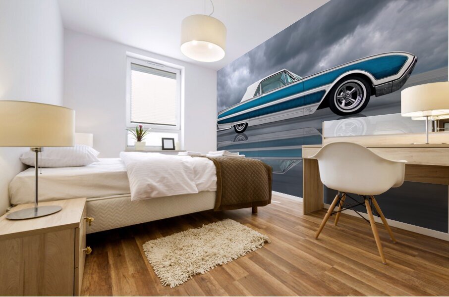 Reflections of a 1961 Thunderbird Mural print