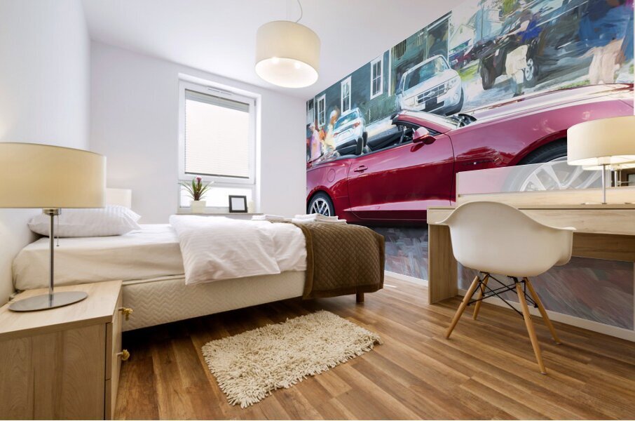 2023 Red Chevrolet Camaro Convertible X 3 Mural print