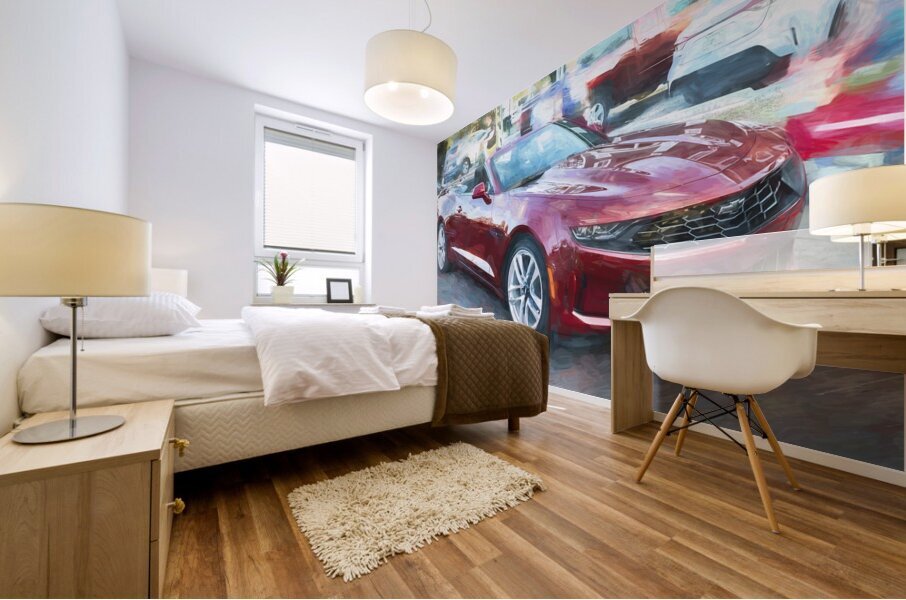 2023 Red Chevrolet Camaro Convertible X 4 Mural print