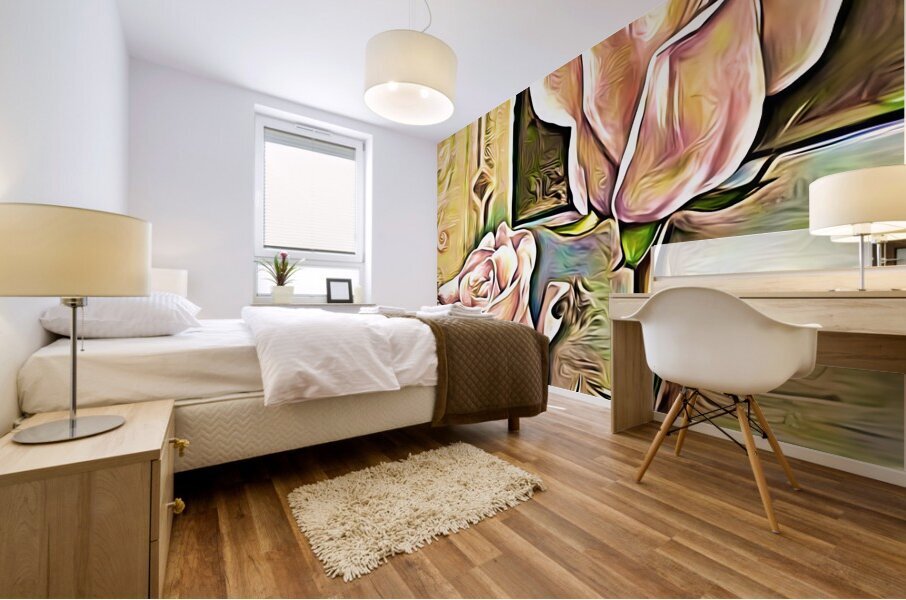 Arte 129 Rose Flower oil-paint-style Mural print