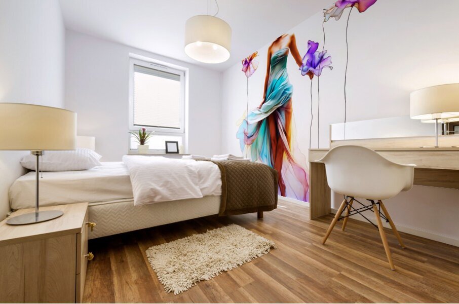 Pansy Like Flowers Mural print