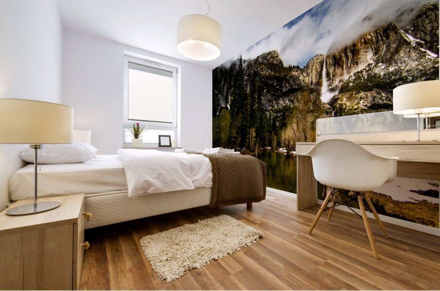 Merced River Bridal Veil Waterfalls  Mural print