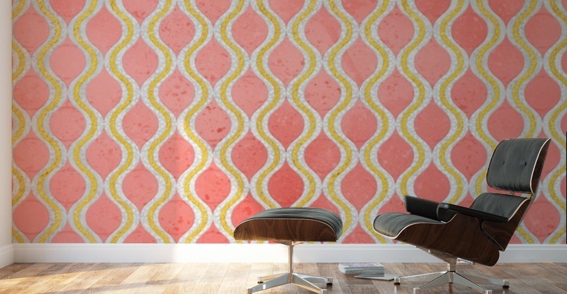 Gold - Living Coral Pattern I Wall Murals