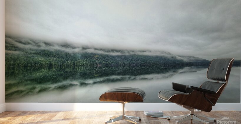 Cameron Lake Low Clouds Wall Murals