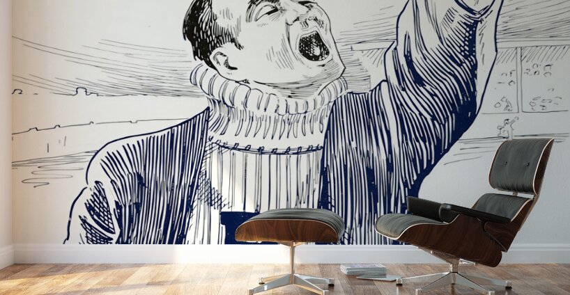 vintage butler bulldog fan art early 1900s Wall Murals