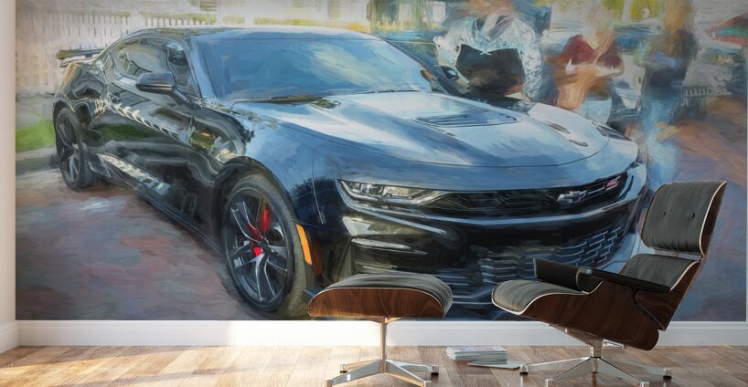 2019 Black Chevrolet Camaro LT1 SS X 4 Wall Murals