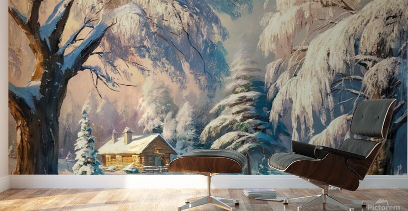 Forest winter landscape Wall Murals