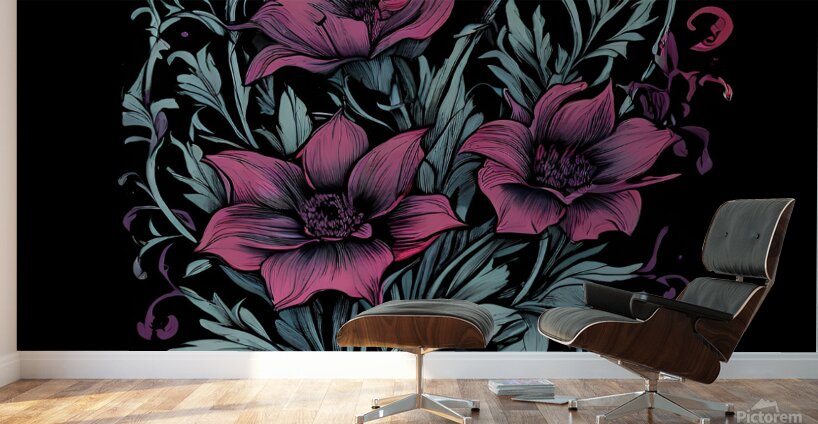 Pink and White Flowers Wall Murals