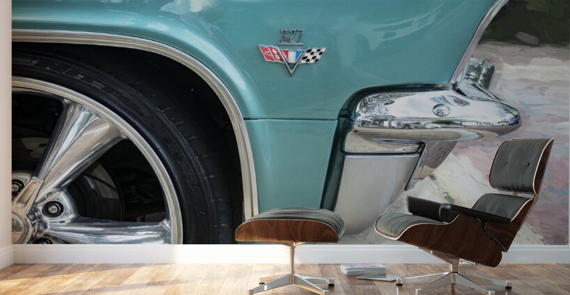 1965 Blue Chevrolet Impala SS Convertible X4 4 Wall Murals